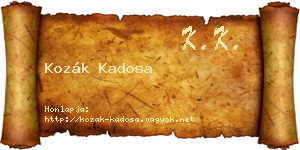 Kozák Kadosa névjegykártya
